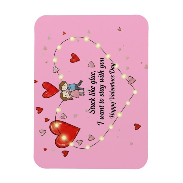 cute valentine's day couple heart custom magnet (Vertical)