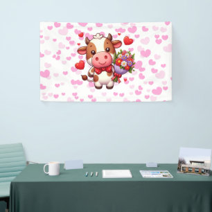 Cute Valentine's day cow Banner