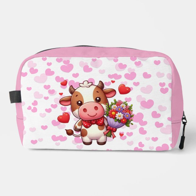 Cute Valentine's day cow Dopp Kit (Front)
