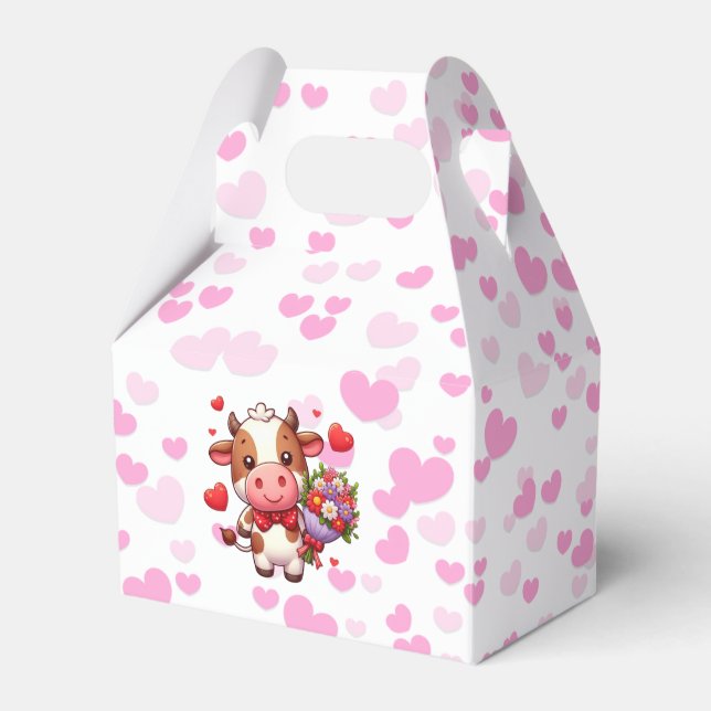 Cute Valentine's day cow Favour Box (Front Side)