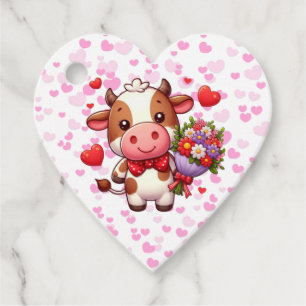 Cute Valentine's day cow Favour Tags