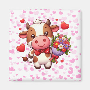 Cute Valentine's day cow Magnet