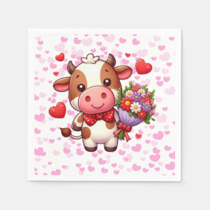 Cute Valentine's day cow Napkin