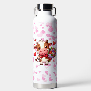 Cute Valentine's day cow Water Bottle