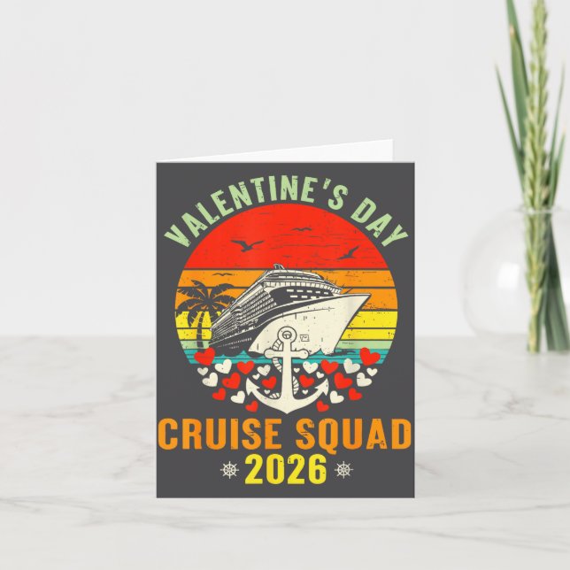 Cute Valentines Day Cruise 2026 Matching Cruise Fo Card (Front)
