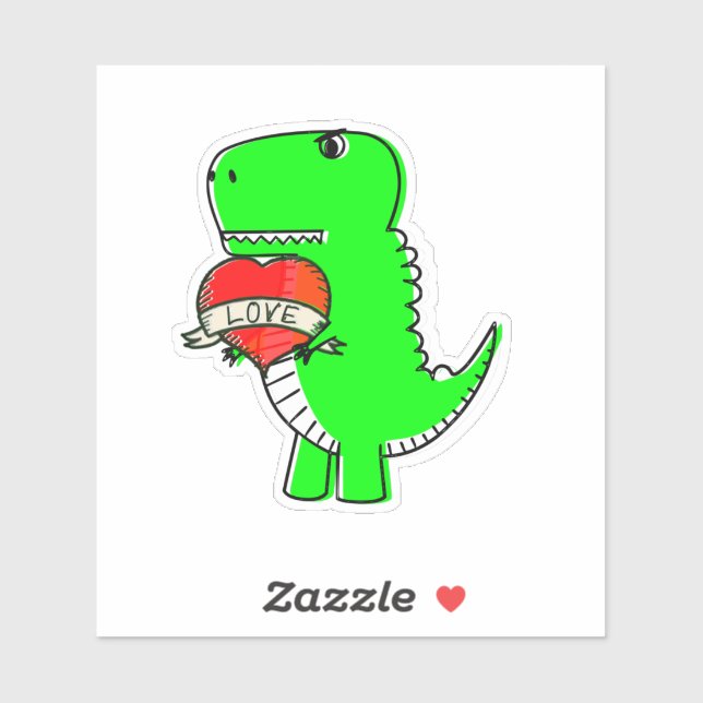 Cute Valentines Day Dinosaur (Sheet)