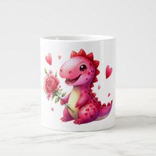 Cute Valentine's day dinosaur Large Coffee Mug