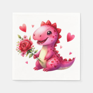 Cute Valentine's day dinosaur Napkin