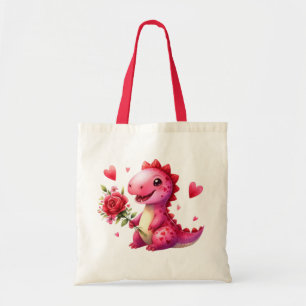 Cute Valentine's day dinosaur Tote Bag