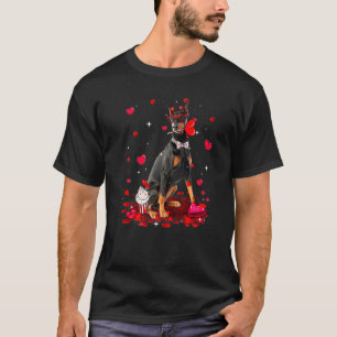 Cute Valentine's Day Doberman Dog Heart Costume T-Shirt