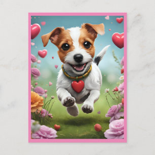 Cute Valentine's Day Dog postcard