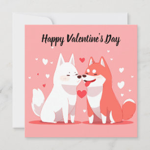 Cute Valentine's Day Dogs Flat Card