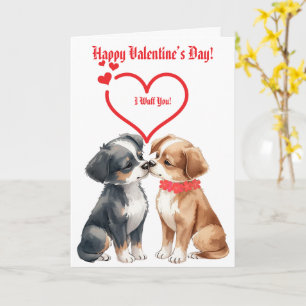 cute Valentine's Day dogs Folded Greeting Card