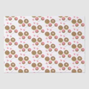 Cute Valentine's Day Doughnut and Cake Pop Pattern Tissue Paper