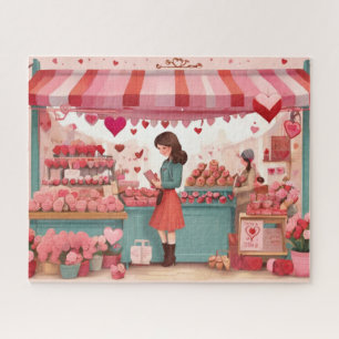 Cute Valentine's Day Flower Shop Jigsaw Puzzle