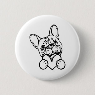 Cute Valentine's Day Frenchie French Bulldog Lover 6 Cm Round Badge