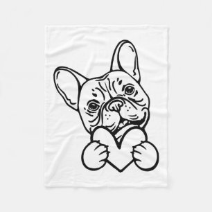 Cute Valentine's Day Frenchie French Bulldog Lover Fleece Blanket