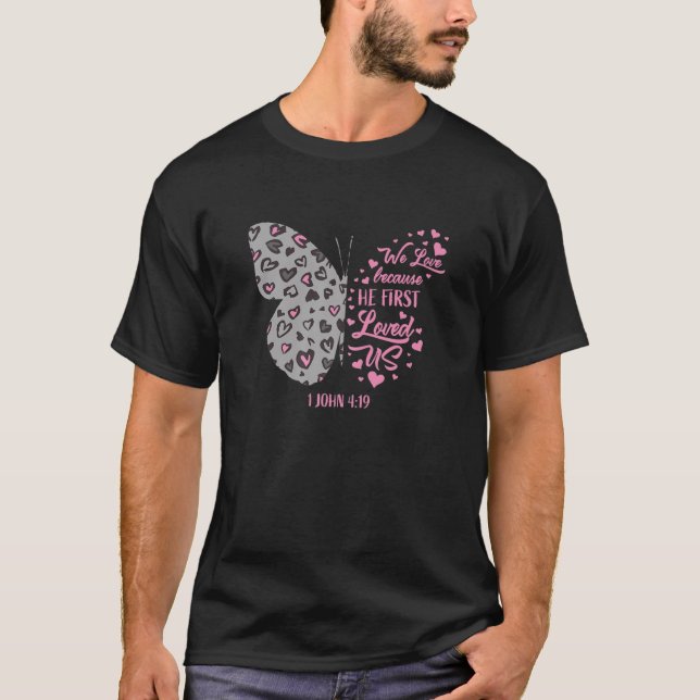 Cute Valentines Day Gifts Her Women Butterfly Love T-Shirt (Front)