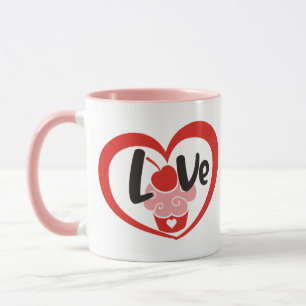 Cute Valentines Day Graphic Cupcake Gift Mug