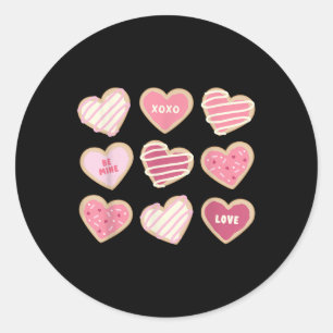 Cute Valentines Day Heart Cookies Classic Round Sticker