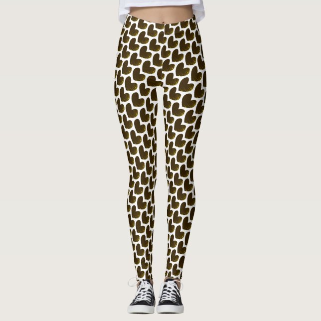 Cute Valentine's Day Heart Pattern  Leggings (Front)