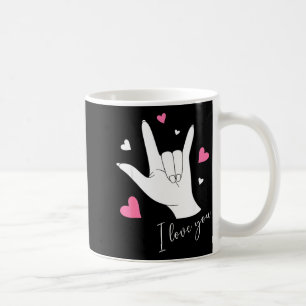 Cute Valentines Day Hearts I Love You Hand Sign La Coffee Mug
