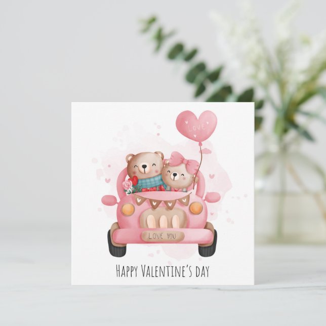 Cute Valentine's Day Holiday Card (Standing Front)
