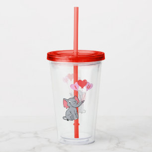 cute Valentine's Day I love you heart Acrylic Tumbler