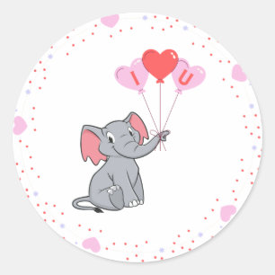 cute Valentine's Day I love you heart Classic Round Sticker