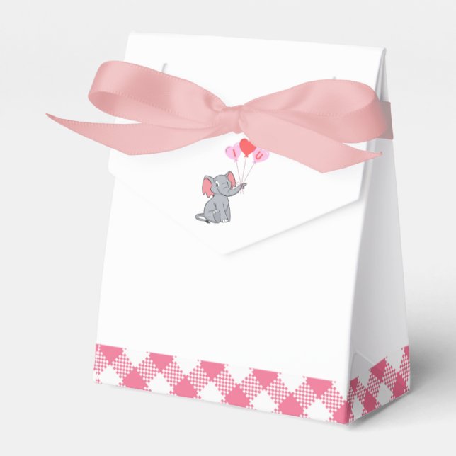 cute Valentine's Day I love you heart elephant Favour Box (Front Side)