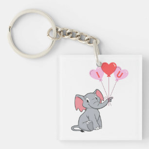 cute Valentine's Day I love you heart Key Ring