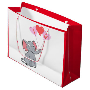 cute Valentine's Day I love you heart Large Gift Bag