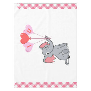 cute Valentine's Day I love you heart Tablecloth