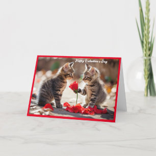 Cute Valentine's Day Kittens Holiday Card