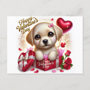 Cute Valentine's Day Labrador Dog Holiday Postcard
