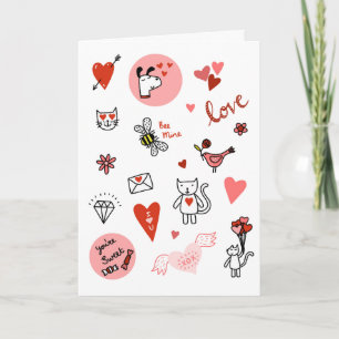 Cute Valentine's Day Love Cartoon Card