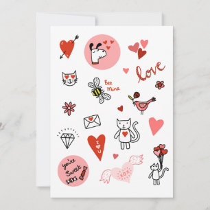 Cute Valentine's Day Love Cartoon Holiday Card