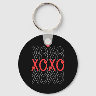 Cute Valentines Day Love Stacked Xoxo Valentine Key Ring