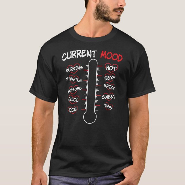 Cute Valentines Day Mood Thermometer Love Metre T-Shirt (Front)