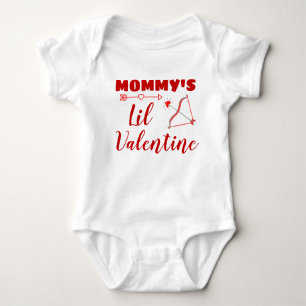 cute valentine's day mummy's little valentine baby bodysuit