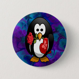Cute Valentine's Day Penguin Funny Cartoon 6 Cm Round Badge