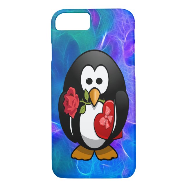 Cute Valentine's Day Penguin Funny Cartoon Case-Mate iPhone Case (Back)