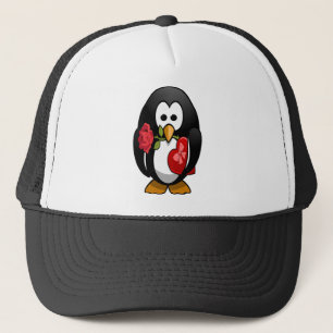 Cute Valentine's Day Penguin Funny Cartoon Trucker Hat