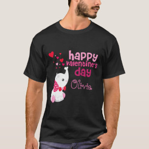 Cute Valentines Day Pink Elephant Custom Kids T Sh T-Shirt