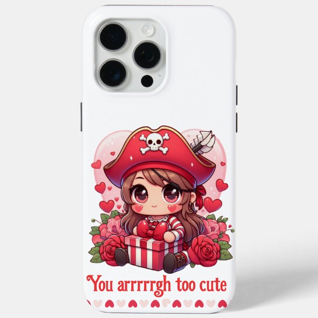 Cute Valentine's day pirate Case-Mate iPhone Case (Back)