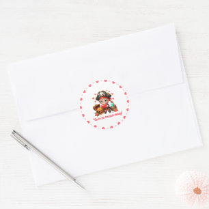 Cute Valentine's day pirate Classic Round Sticker