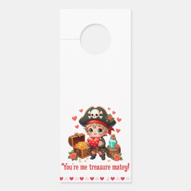 Cute Valentine's day pirate Door Hanger (Front)