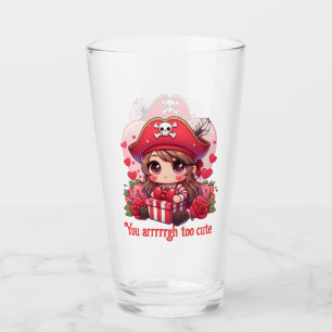 Cute Valentine's day pirate Glass
