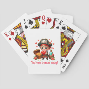 Cute Valentine's day pirate Playing Cards