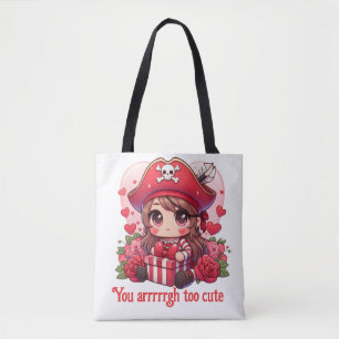 Cute Valentine's day pirate Tote Bag